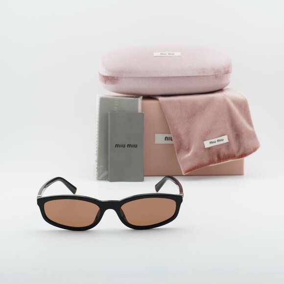 Miu Miu MUA06S 16K10I Rectangle Sunglasses – Black \\Brown main image 11